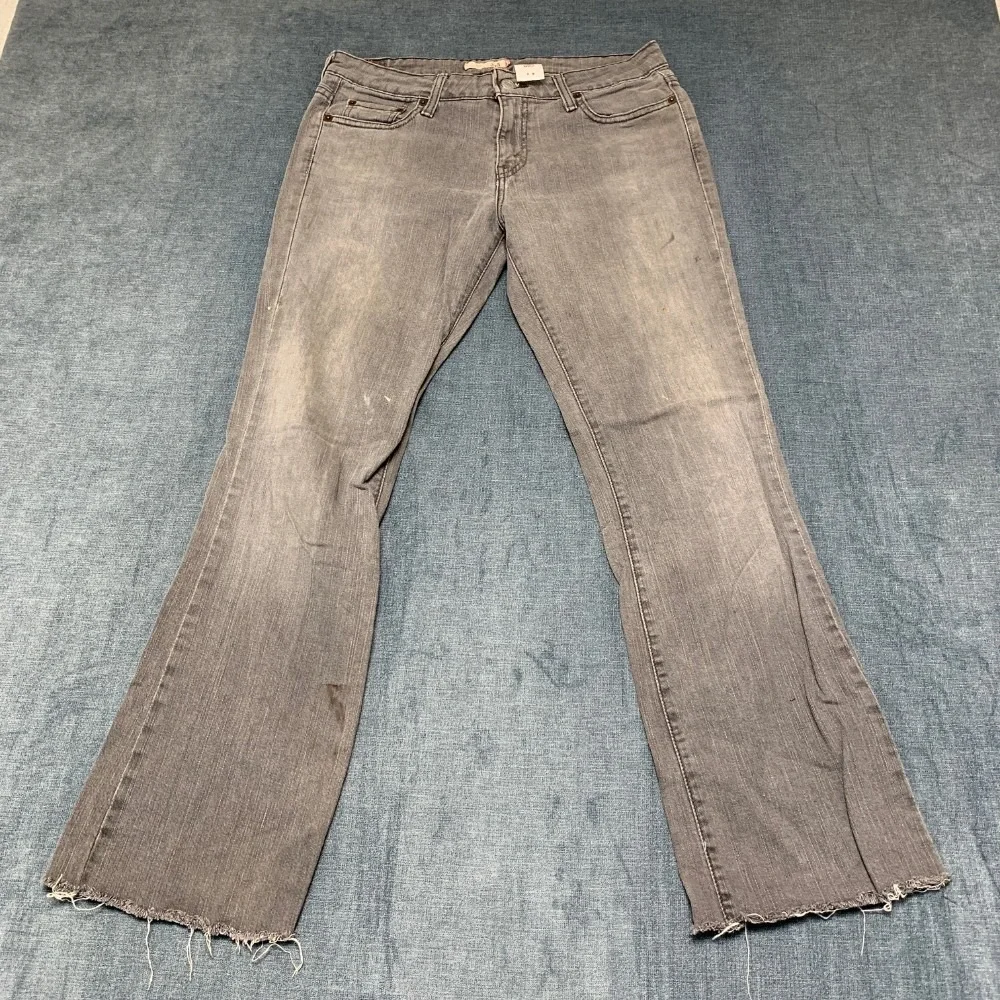 Vintage Levi's 545 Bootcut Jeans Womens 8M 32x29 Gray Cotton Low Rise Frayed Hem